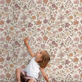 ESTAhome bloemenbehang voor de meisjeskamer en babykamer mauve paars 131328