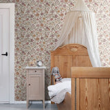 ESTAhome bloemenbehang voor de meisjeskamer en babykamer mauve paars 131328