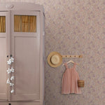 ESTAhome bloemetjes behang meisjeskamer babykamer mauve paars 131458
