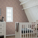ESTAhome bloemetjes behang meisjeskamer babykamer mauve paars 131458