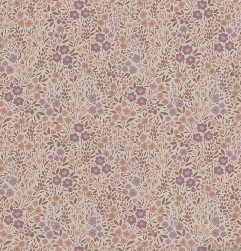 ESTAhome bloemetjes behang meisjeskamer babykamer mauve paars 131458