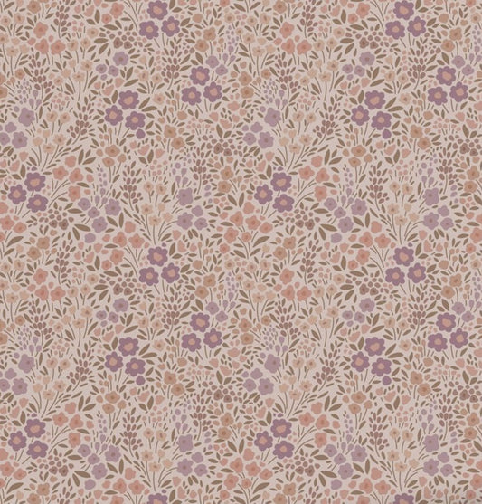 ESTAhome bloemetjes behang meisjeskamer babykamer mauve paars 131458