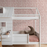 ESTAhome Bloemetjes behang voor meisjeskamer babykamer oudroze 131255