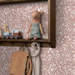 ESTAhome Bloemetjes behang voor meisjeskamer babykamer oudroze 131255