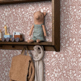 ESTAhome Bloemetjes behang voor meisjeskamer babykamer oudroze 131255