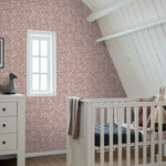 ESTAhome Bloemetjes behang voor meisjeskamer babykamer oudroze 131255