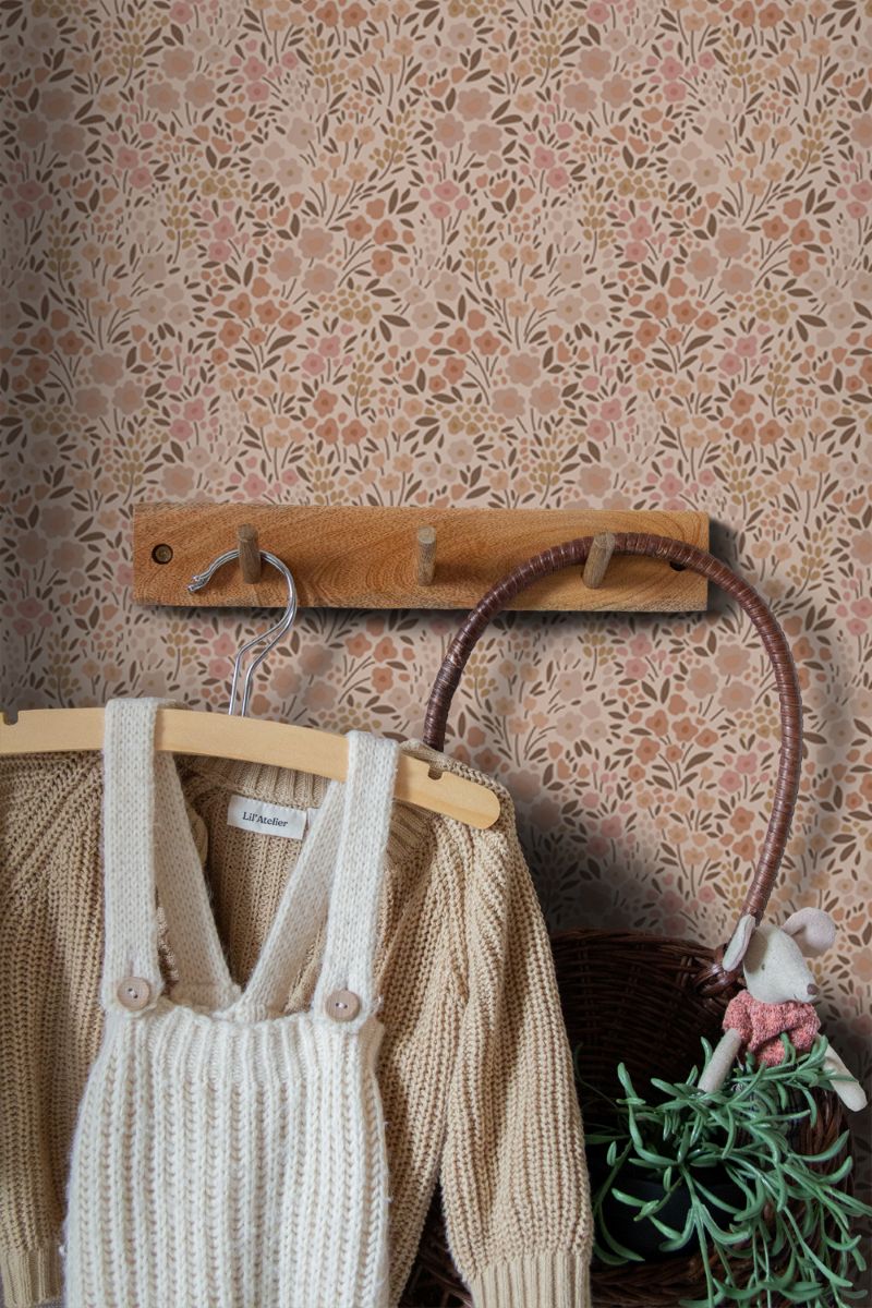 ESTAhome bloemenbehang meisjeskamer kinderkamer terra roze 139700