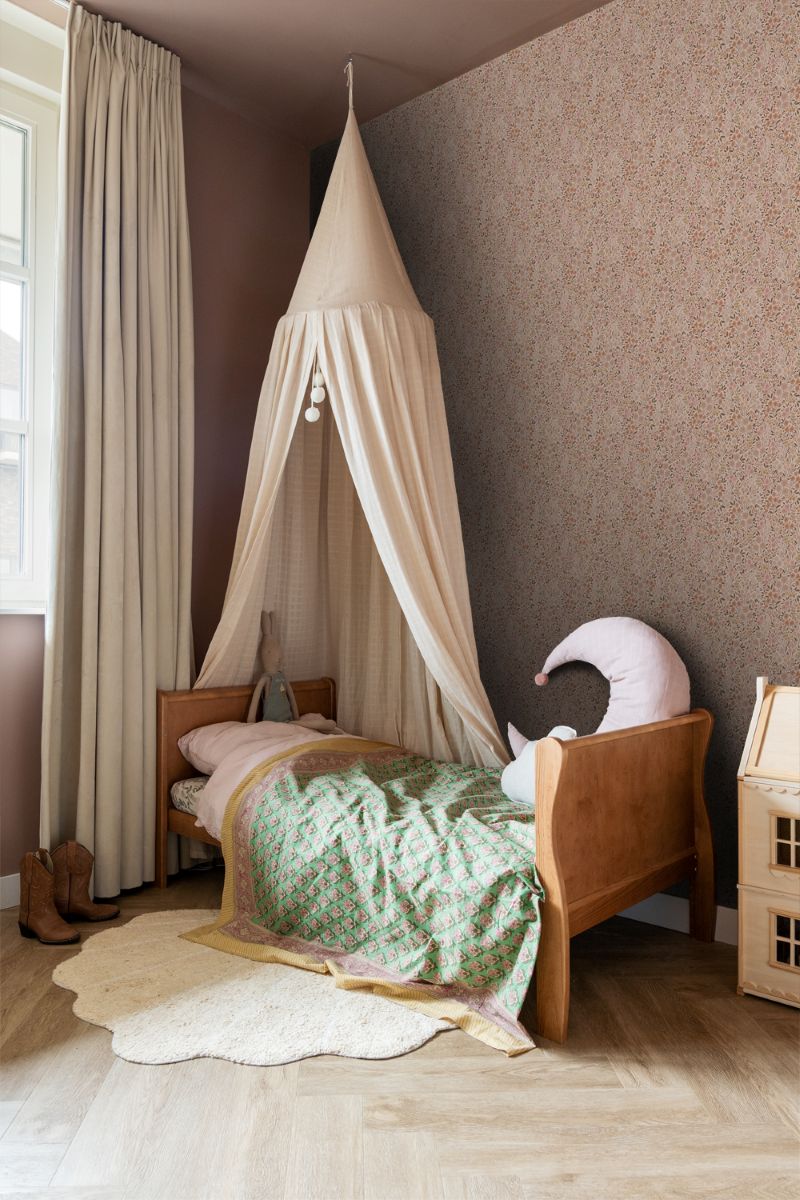 ESTAhome bloemenbehang meisjeskamer kinderkamer terra roze 139700
