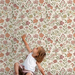 ESTAhome bloemenbehang voor de meisjeskamer en babykamer terra groen 131324