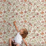 ESTAhome bloemenbehang voor de meisjeskamer en babykamer terra groen 131324