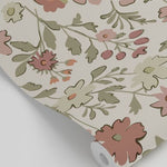 ESTAhome bloemenbehang voor de meisjeskamer en babykamer terra groen 131324