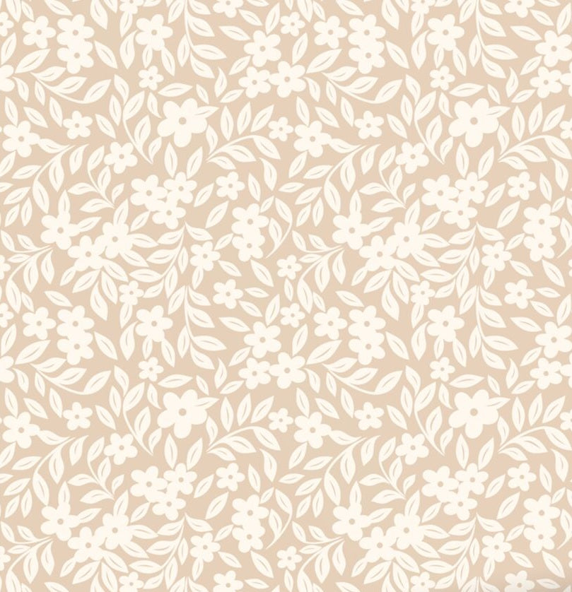ESTAhome bloemetjes behang voor de meisjeskamer en babykamer beige 131438