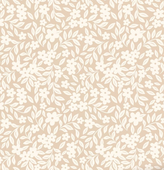 ESTAhome bloemetjes behang voor de meisjeskamer en babykamer beige 131438