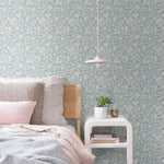 ESTAhome bloemetjes behang voor de meisjeskamer en babykamer  lichtblauw 131440