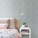 ESTAhome bloemetjes behang voor de meisjeskamer en babykamer  lichtblauw 131440