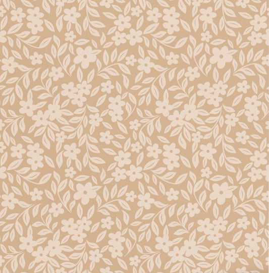 ESTAhome bloemetjes behang voor de meisjeskamer en babykamer  warm beige 131444