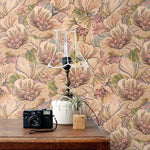 ESTAhome bloemmotief behang bloemen behang voor meisjeskamer en tienerkamer bruin beige 131295