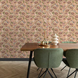 ESTAhome bloemmotief behang bloemen behang voor meisjeskamer en tienerkamer bruin beige 131295