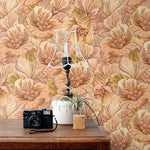 ESTAhome bloemmotief behang bloemen behang voor meisjeskamer en tienerkamer lichtbruin beige 131292