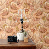 ESTAhome bloemmotief behang bloemen behang voor meisjeskamer en tienerkamer lichtbruin beige 131292