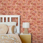 ESTAhome bloemmotief behang bloemen behang voor meisjeskamer en tienerkamer terra roze 131294