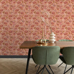 ESTAhome bloemmotief behang bloemen behang voor meisjeskamer en tienerkamer terra roze 131294
