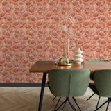 ESTAhome bloemmotief behang bloemen behang voor meisjeskamer en tienerkamer terra roze 131294