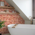 ESTAhome bloemmotief behang bloemen behang voor meisjeskamer en tienerkamer terra roze 131294