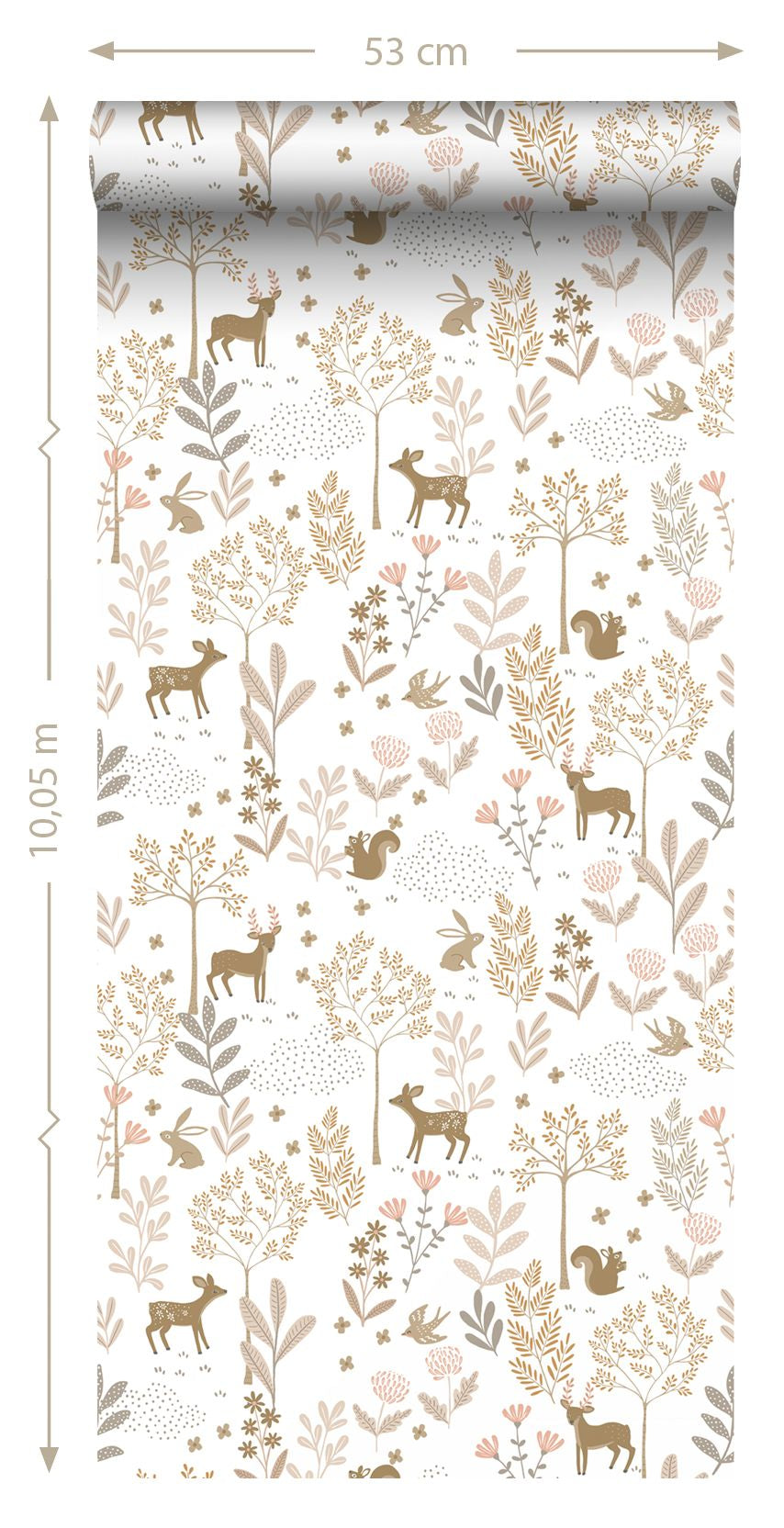 ESTAhome bosdieren behang wit terra beige kinderkamer babykamer 139521