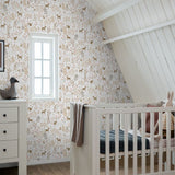ESTAhome bosdieren behang wit terra beige kinderkamer babykamer 139521