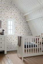 ESTAhome bosdieren behang wit terra beige kinderkamer babykamer 139521