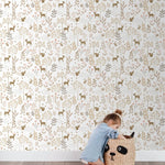 ESTAhome bosdieren behang wit terra beige kinderkamer babykamer 139521