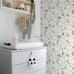 ESTAhome bosdieren behang wit blauw jongenskamer babykamer 139247