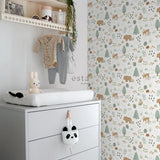 ESTAhome bosdieren behang wit blauw jongenskamer babykamer 139247