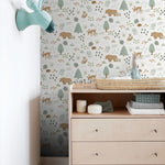 ESTAhome bosdieren behang wit blauw jongenskamer babykamer 139247