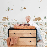 ESTAhome bosdieren behang wit blauw jongenskamer babykamer 139247