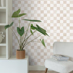 ESTAhome beige wit geblokt behang voor de kinderkamer 131291
