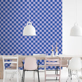 ESTAhome geblokt behang voor de kinderkamer blauw 130917