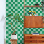 ESTAhome geblokt behang voor de kinderkamer groen mintgroen jongenskamer 130916