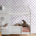 ESTAhome paars lila wit geblokt behang voor de kinderkamer 131287