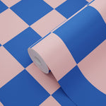 ESTAhome geblokt behang voor de kinderkamer meisjeskamer tienerkamer roze blauw 130915