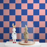 ESTAhome geblokt behang voor de kinderkamer meisjeskamer tienerkamer roze blauw 130915