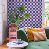 ESTAhome geblokt behang voor de kinderkamer meisjeskamer tienerkamer roze blauw 130915