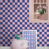 ESTAhome geblokt behang voor de kinderkamer meisjeskamer tienerkamer roze blauw 130915