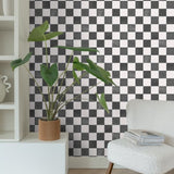 ESTAhome zwart wit geblokt behang voor de kinderkamer 131285