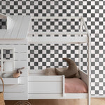 ESTAhome zwart wit geblokt behang voor de kinderkamer 131285