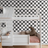 ESTAhome zwart wit geblokt behang voor de kinderkamer 131285