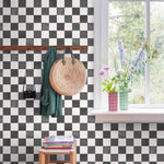 ESTAhome zwart wit geblokt behang voor de kinderkamer 131285