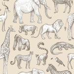 ESTAhome jungle dieren behang look a like ferm living behang kinderkamer beige 139511