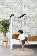 ESTAhome jungle dieren behang look a like ferm living behang kinderkamer lichtgroen 139270